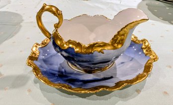 Limoge Gravy Boat And Saucer