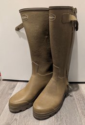 LE CHAMEAU CHASSEUR NEOPRENE LINED MEN'S ICONIC GREEN WELLINGTON BOOTS