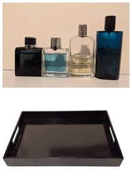 Davidoff Mens Fragrance Bundle With Modern Laminated Espresso Organizer Tray