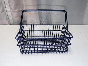 Blue Metal Handled Basket