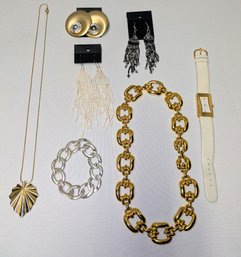 Lot Of (7) Various Mixed Tone Costume Jewelry Items