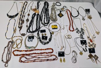 Large Bundle Lot Of  Various Costume Jewelry Items  -over 48 Pieces