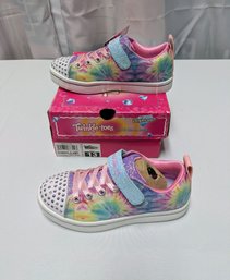 Skechers Kids Twinkle Toes Light-up Sneakers In A Multi-colored Tie-dye Design Size 13