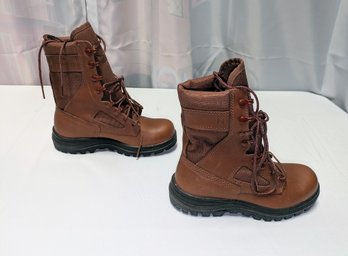 Vibram Ladies Brown Tactical-style Combat Boots (39)  -  US Size 8 (No Box)