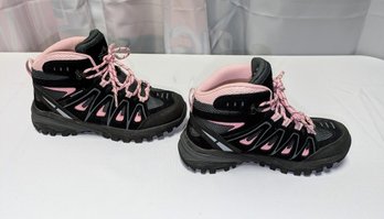 Nortiv 8, Women's Suede Waterproof Hiking Boots In Black & Pink - No Box - Size 6.5
