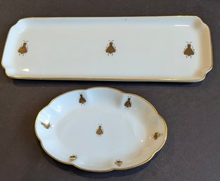 Vintage Chamart Limoges 'Golden Bee' Porcelain Serving Set