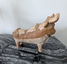 Peruvian Style Torito De Pucar Clay Bull Figurine