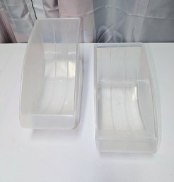 Set Of (2) Clear Plastic Vertical  Plate Rack Cradles