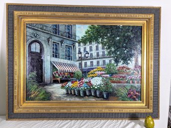 Large Signed Oil And Canvas Cityscape By Ray Wilson #2