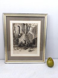 Framed And Matted Etching By Albion H. Bicknell #20