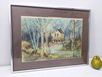Signed Watercolor Painting Of A House #21