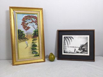 Collection Of Two Framed Landscapes #23