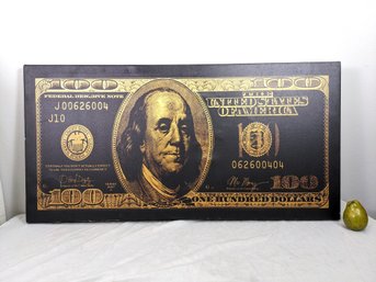 Large Canvas Print Of A $100 Bill #31
