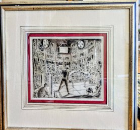 'The Boxing Match'  Vintage Lithograph By George Bellows