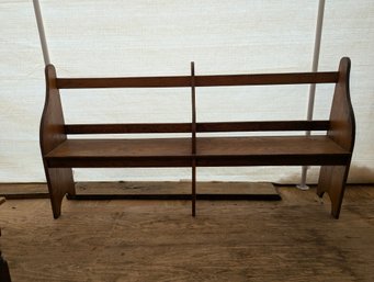 Antique Oak Open-Back Church Pew