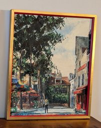 Impressionist Oil Painting Of French Street View (Arc De Triomphe / Monument)