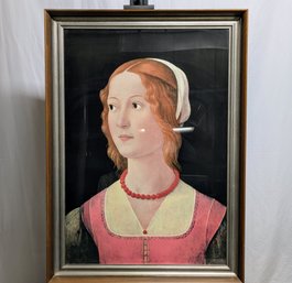 Framed Reproduction Of 'Portrait Of A Young Woman' Painted By Domenico Ghirlandaio Around 1490