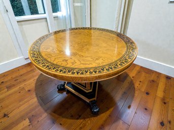 Vintage Baker Stately Homes Collection George Bullock Burled Ash Center Table