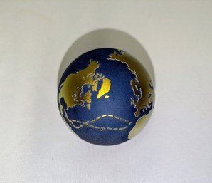 Vintage Art Glass Signed Correia, Earth/Globe Paperweight