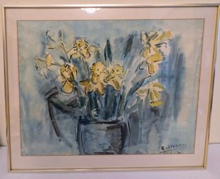 Vintage Watercolor Framed And Matted , Signed Lower Right