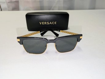 New Never Used Unisex RX Ready Versace #4447 Gold & Black Sunglasses With The Original Case