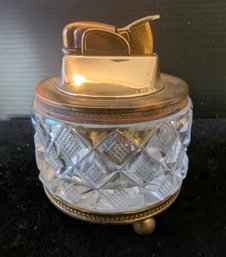 Vintage French Style Cut Glass Table Lighter
