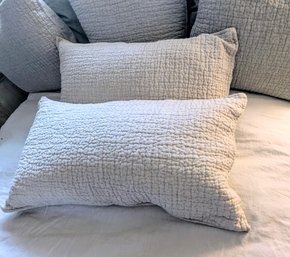 2 King Size Rectangular Shaped Light Grey Shams By  Restoration Hardware