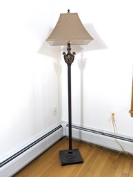 Neoclassical Style Bronze Finished Floor Lamp
