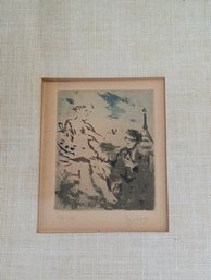 Famous Vintage Lithograph By French 'American In Paris' By