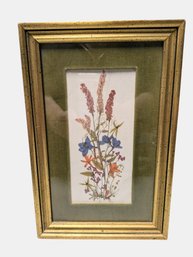 Vintage Unsigned Botanical Watercolor On Paper