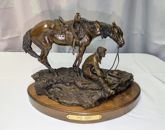 Bronze Sculpture Titled 'Out There' Created By Artist Bob Scriver