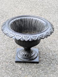 Vintage Black Cast Iron Urn Planter