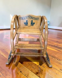 Vintage The Delphos Bending Co., Teetertot Child's Wood Rocking Bouncer Chair - (original Front Bar Missing)