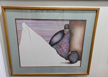Vintage Framed And Pencil Signed, Amado Maurilio Pena Jr., Print-