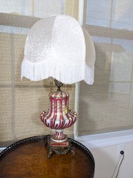 Vintage Table Lamp With A Decorative Porcelain Base