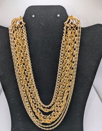 Vintage Laguna Silver Tone Multi Strand Necklace
