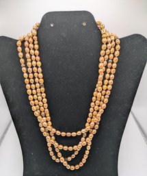 Bronze/Copper Color Multi Strand Beaded Necklace