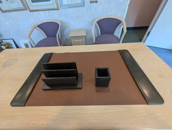 Vintage A&M Leatherlines Executive Desk Organizer Set