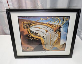 Framed Art Print Titled Melting Clock At Moment Of First Explosion By Salvador Dal