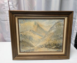 Vintage Framed & Signed Oil Painting, By Richard Gordon Packer (19161998) 'The Matterhorn'