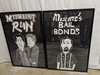 Set Of (2) Framed Digital Artworks By Artist Dan Joel Katz - 'Midnight Run'