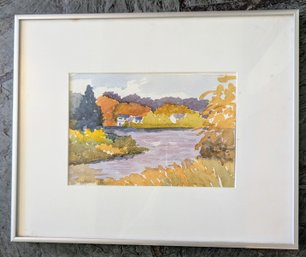 Barbara Bernstein (1935-2021) Signed Original Watercolor Painting  'October' - Lovely Colors