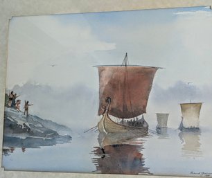 Rare 1941 Original Watercolor Painting By Richard Grosvenor