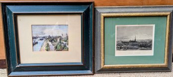 Vintage Prints Of The Tower Of London And  The Norwich CathedralNicely Framed