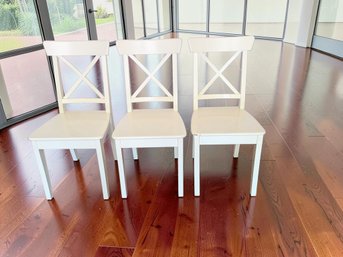 Set Of Three IKEA Ingolf Dining Chairs