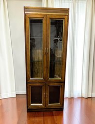 VIntage Wanut Finish Lighted Diplay Cabinet