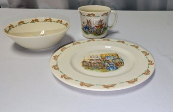 Vintage Royal Doulton Bunnykins 3-Piece Children's Meal Set