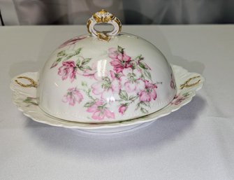 Antique/Vintage Haviland Limoges 'Miramar' Pattern Dome Covered Butter Dish