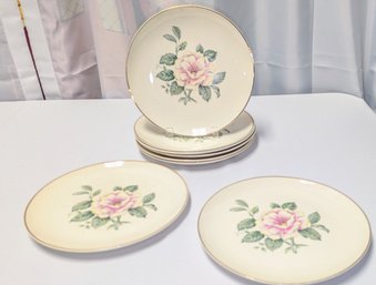 Set Of (8) Vintage Homer Laughlin China Rhythm Dinner Plates