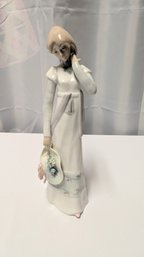 Vintage Casades Porcelain Figurine Lady With Floral Hat